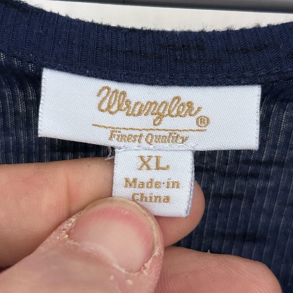 Wrangler | Deep Blue Long Sleeve Tee | Size XL - Picture 2 of 5